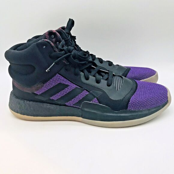 Adidas Marquee Boost Harlem Basketball Shoes Men's 15 EE5919 Black Purple Sneaks - Picture 1 of 14